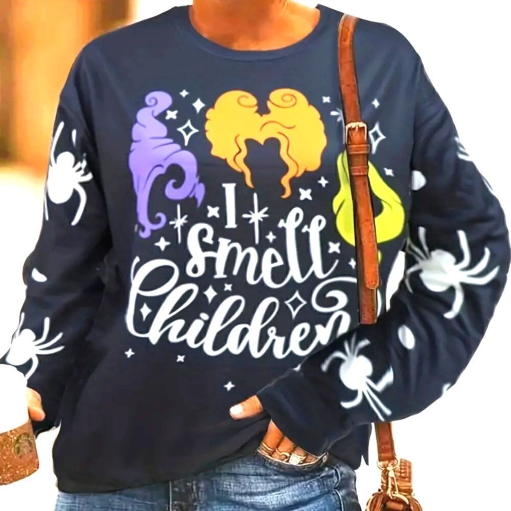New HOCUS POCUS " I smell children"  SANDERSON SISTERS long sleeve sweat shirt